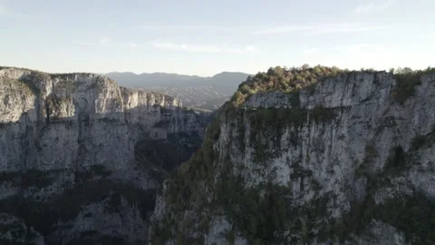 Aerial drone flight above Vikos gorge in the Pindus mountains Stock Footage 170987009