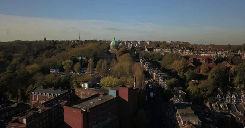 Aerial drone flight around a church North London, England. Stock-Footage 82357553