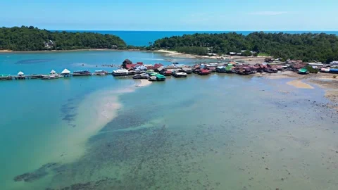 Aerial Drone Flight Over Koh Chang Island Beaches, Thailand Stock Footage 314342736