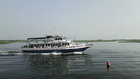Aerial Drone Flight Over Long Island Fishing Vessel - Captree Princess Stock Footage 163304387