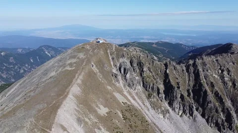Aerial Drone Flight Over Mount Musala Peak, Bulgaria Stock Footage 332468677