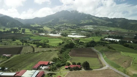 Aerial. Drone flight over rolling farmland hills , HD. Stock Footage 138548080