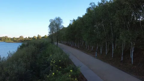 Aerial Drone Flight Over Summer Park Pathways 库存影片 328514711