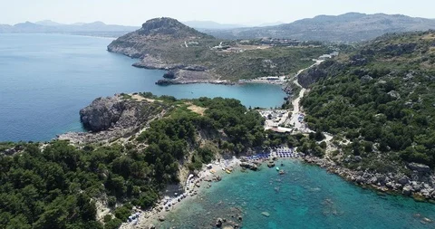 Aerial drone flight over transparent, emerald green, blue sea. Stock Footage 110649568