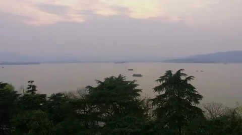 Aerial Drone Flight over Trees in Hangzhou 動画素材 61412435