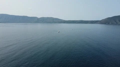 Aerial Drone Flight Over VLORA Beach\ Albania Stock Footage 250000054