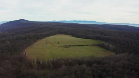 Aerial Drone Flight Over Winter Field Stock Footage 324489464