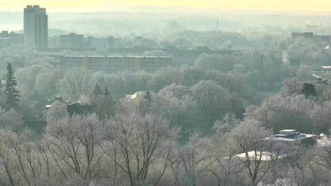 Aerial Drone Flight Over Winter Braunschweig Harz Mountains View Stock Footage 332691942