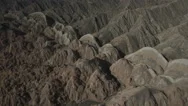 Aerial Drone Flight Surreal Rock Formations, Deposits Sandstone Minerals China Stock Footage