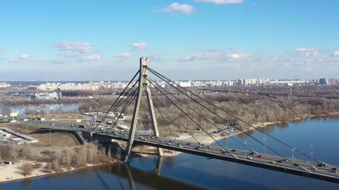 Aerial Drone Flight top down View of freeway busy city rush hour traffic jam hig Stock Footage 104882883