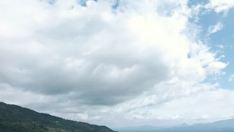 Aerial Drone of Fluffy Clouds in Blue Sky Stock Footage 308856812