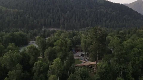 Aerial drone flyback over The Most recreation center Stock Footage 337407969