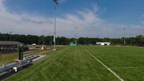 Aerial Drone Flying Across Empty Field Video stock 112274076