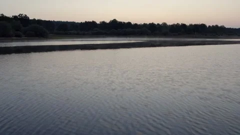Aerial drone flying backwards over La Cuerda del Pozo Reservoir in Spain 動画素材 342606754