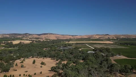 Aerial Drone Flying Forward Over Dry Drought Yellow Farmland in Rural Area Vídeo Stock 328087996