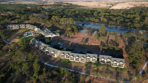 Aerial Drone Flying Forward Over Lush Winery Resort Area, 4K Stock Footage 333369762