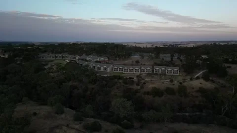 Aerial Drone Flying Forward Over Lush Winery Resort Area, 4K Stock Footage 333373242