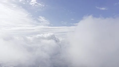 Aerial Drone Flying Forward Through a Dense Cloud Layer at High Altitude Stock Footage 341515305