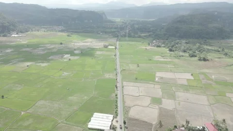 Aerial Drone Flyover Along Access Road to Harau Valley in West Sumatra, Indo Stock Footage 343197901