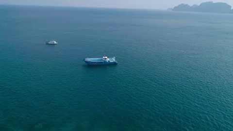 Aerial Drone Flyover on Koh Phi Phi, Thailand Stock Footage 75655636