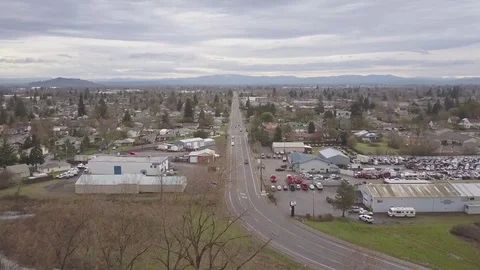 Aerial Drone Footage of Albany Oregon Stock Footage