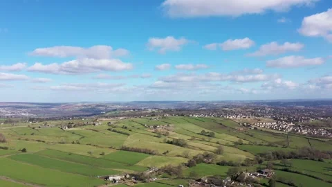 Aerial drone footage of the beautiful town of Thornton in Bradford in the U.. Stock Footage 242703093
