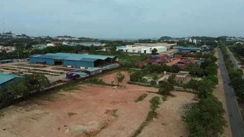 Aerial drone footage capturing an expansive industrial zone with diverse fa.. Video stock 339034248