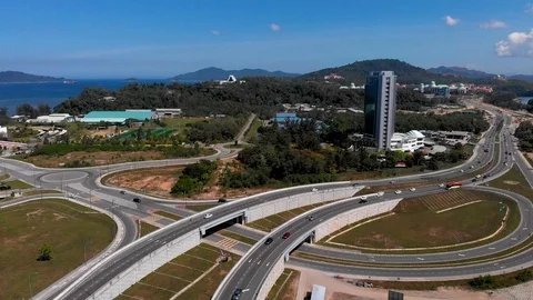 Aerial Drone footage of car moving. Stock Footage 103825053