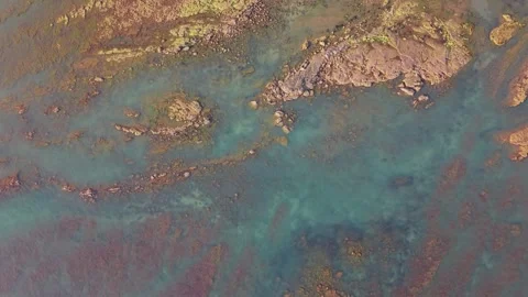 Aerial drone footage of Compton Bay and Brook Chine Beach Stock Footage 340529217