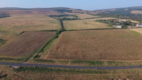 Aerial drone footage of Compton Bay and Brook Chine Beach Stock Footage 340530541