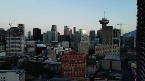 Aerial drone drift over Vancouver skylin, Stock Video