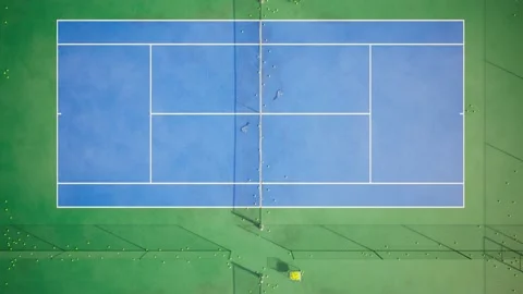 Aerial drone footage of the endless complex of tennis courts. Loopable animation Stock Footage 133420760