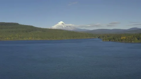 Aerial drone footage flying above Timothy Lake in Oregon showcasing the stunning Stock-Footage 200971453