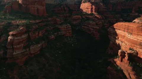 Aerial drone footage flying over Schnebly Hill Formation, Sedona, Arizona Stock Footage 285543553