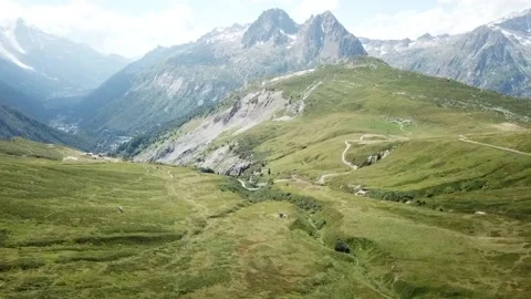 Aerial Drone Footage of French Alps Stock Footage