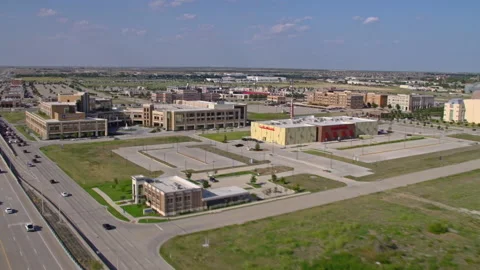 Aerial Drone Footage of Frisco Texas Suburbs Stock Footage