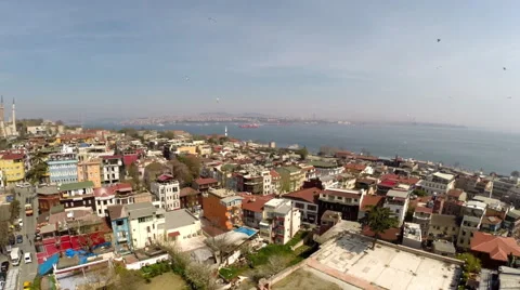 Aerial drone footage of the Hagia Sofia turning to the Blue Mosque in Istanbul Stock Footage 40494591