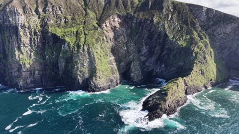 Aerial drone footage of Irish cliffs. Stock Footage 342667582