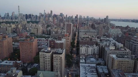 Aerial drone footage of Manhattan, New York City Stock Footage