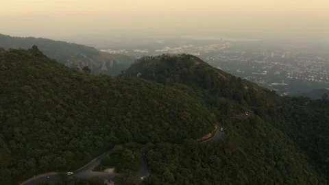 Aerial drone footage margalla hills national park, Islamabad,Pakistan Stock Footage