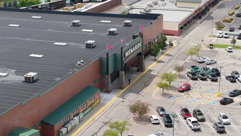 Aerial drone footage Menards store. Naperville IL. USA 20 mart 2025 Stock Footage 304092829