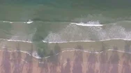 Aerial Drone Footage Of Ocean Waves Reaching Shore Stock Footage