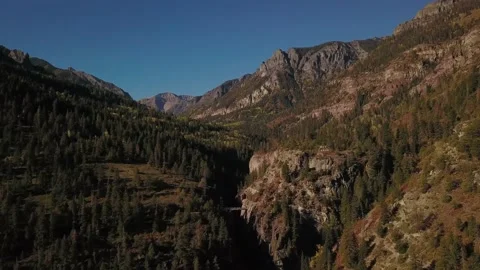 Aerial Drone Footage of Ouray Colorado Stock Footage