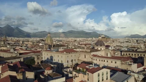 Aerial Drone Footage Of The Palermo Stock Footage