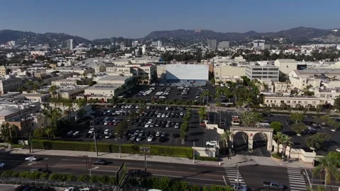 Aerial Drone Footage Paramount Studios Lot in Los Angeles 10/10/2024 Stock Footage 288160447