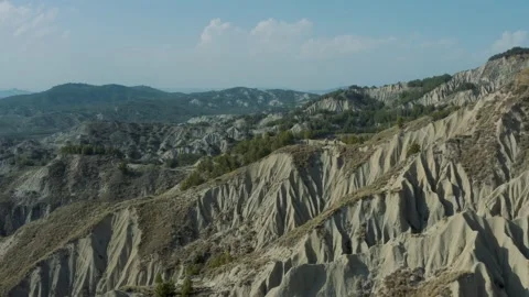 Aerial Drone Footage of Riserva dei Calanchi in Basilicata, Italy 4K Stock Footage 162908697