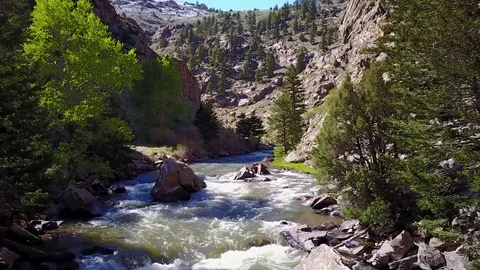 Aerial Drone Footage of River in Colorado Stock Footage 75819816