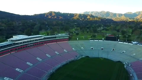 Aerial Drone Footage of the Rose Bowl Stock Footage