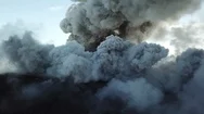 Aerial Drone Footage Swirling Volcanic Ash From Volcano Crater Stock Footage