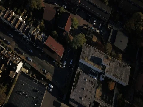 Aerial drone footage top down buildings in london, UK. Stock Footage
